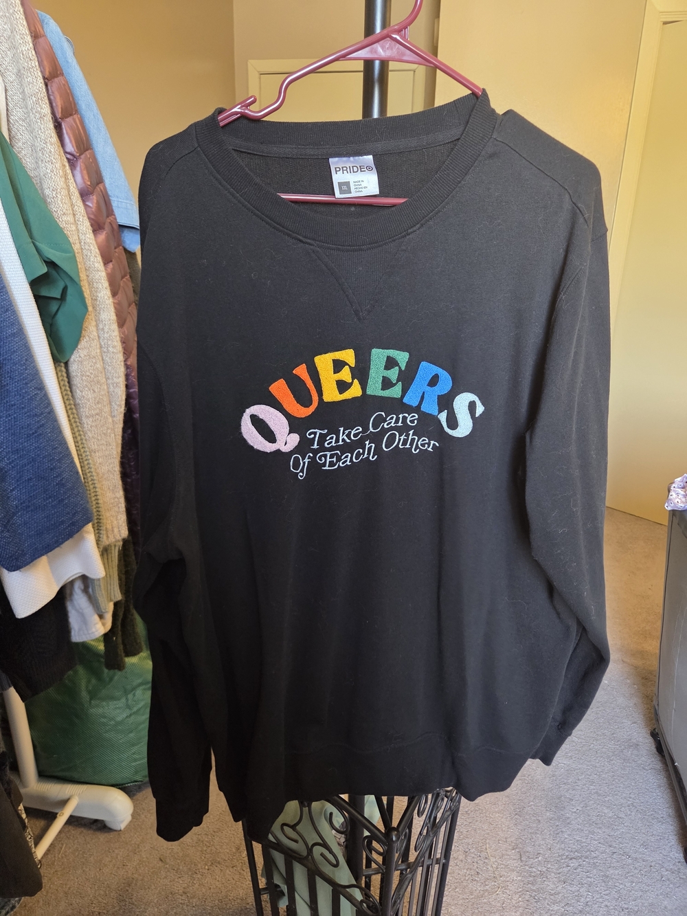 Target Black PRIDE® Crewneck Sweatshirt with Rainbow 'QUEERS' Embroidery